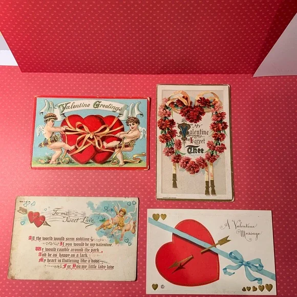 5 Antique Valentine’s Day Postcards - Picture 5 of 9